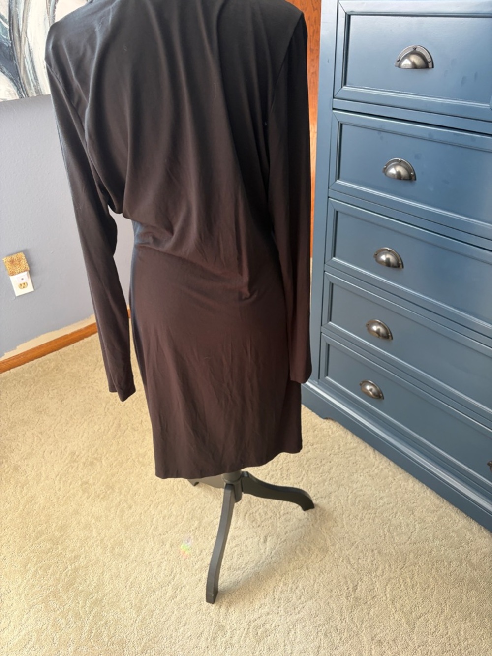 Banana Republic Black Long-Sleeve Wrap-Style Dress - Picture 2 of 3